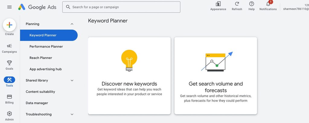 keyword planner